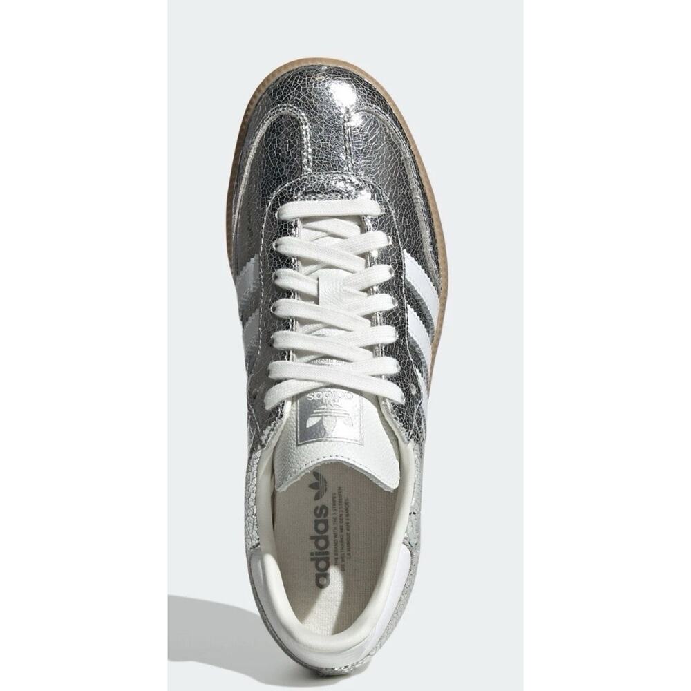 adidas Samba Silver and White Sneakers - Picture 7 of 7